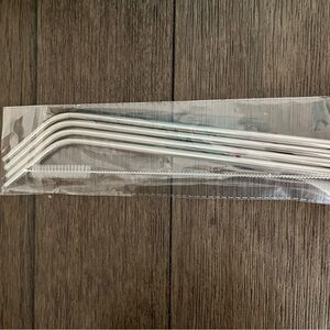 Set of Silver Metal Straws